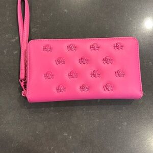 Pink Skull Embossed Wristlet only used once